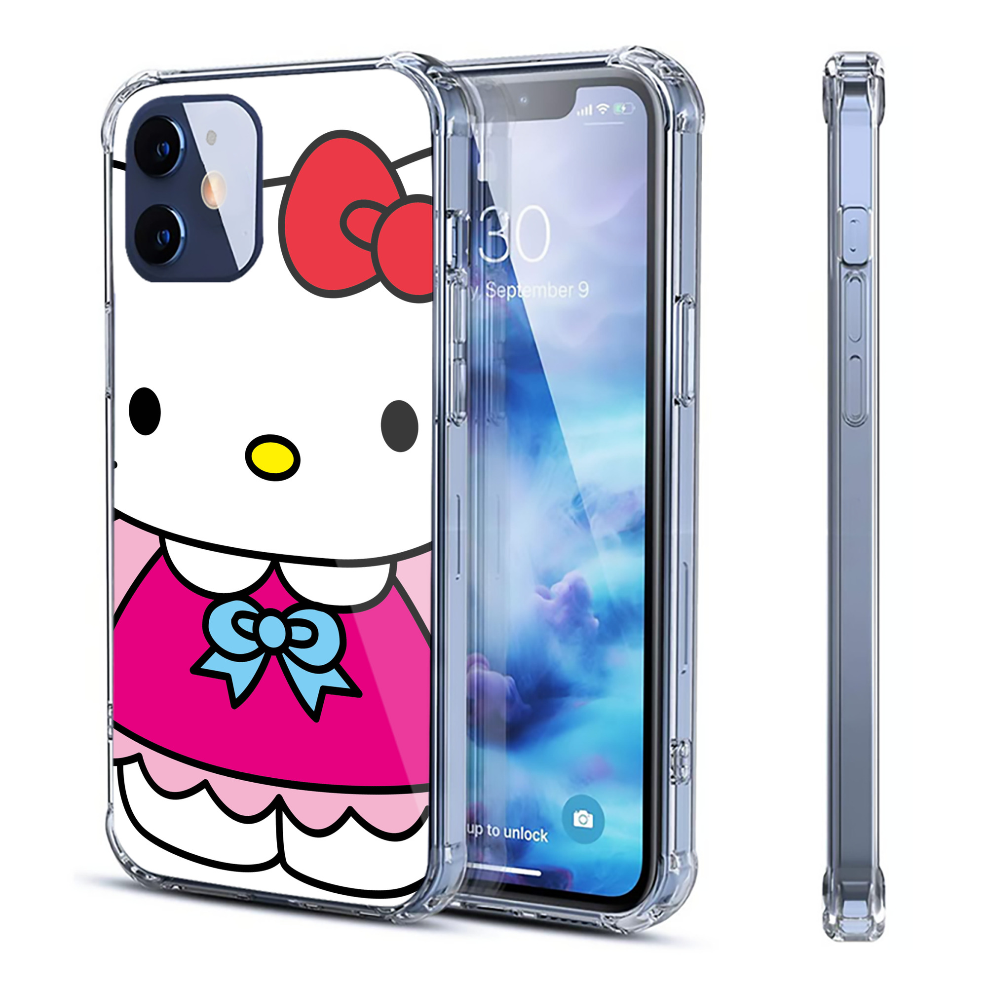 （画像用） Hello Kitty ハローキティ 【iPhone 12シリーズ対応】透明スマホケース（クリアソフトケース）
